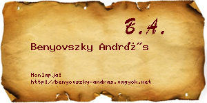 Benyovszky András névjegykártya